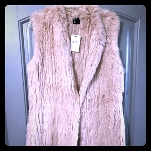 FABULOUS blush pink fur long vest